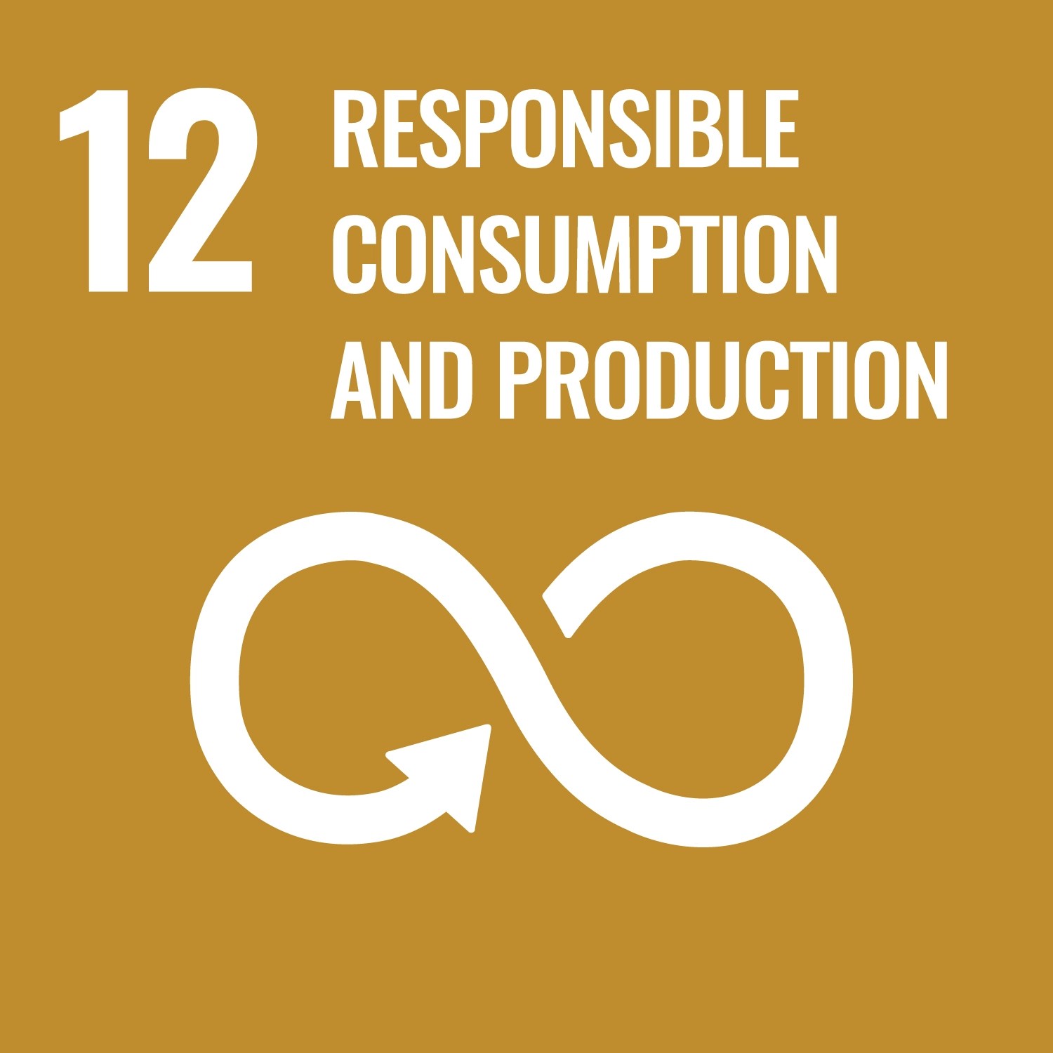 Icon for United Nations Sustainable Development Goal Number Twelve, Responsible Consumption and Production.